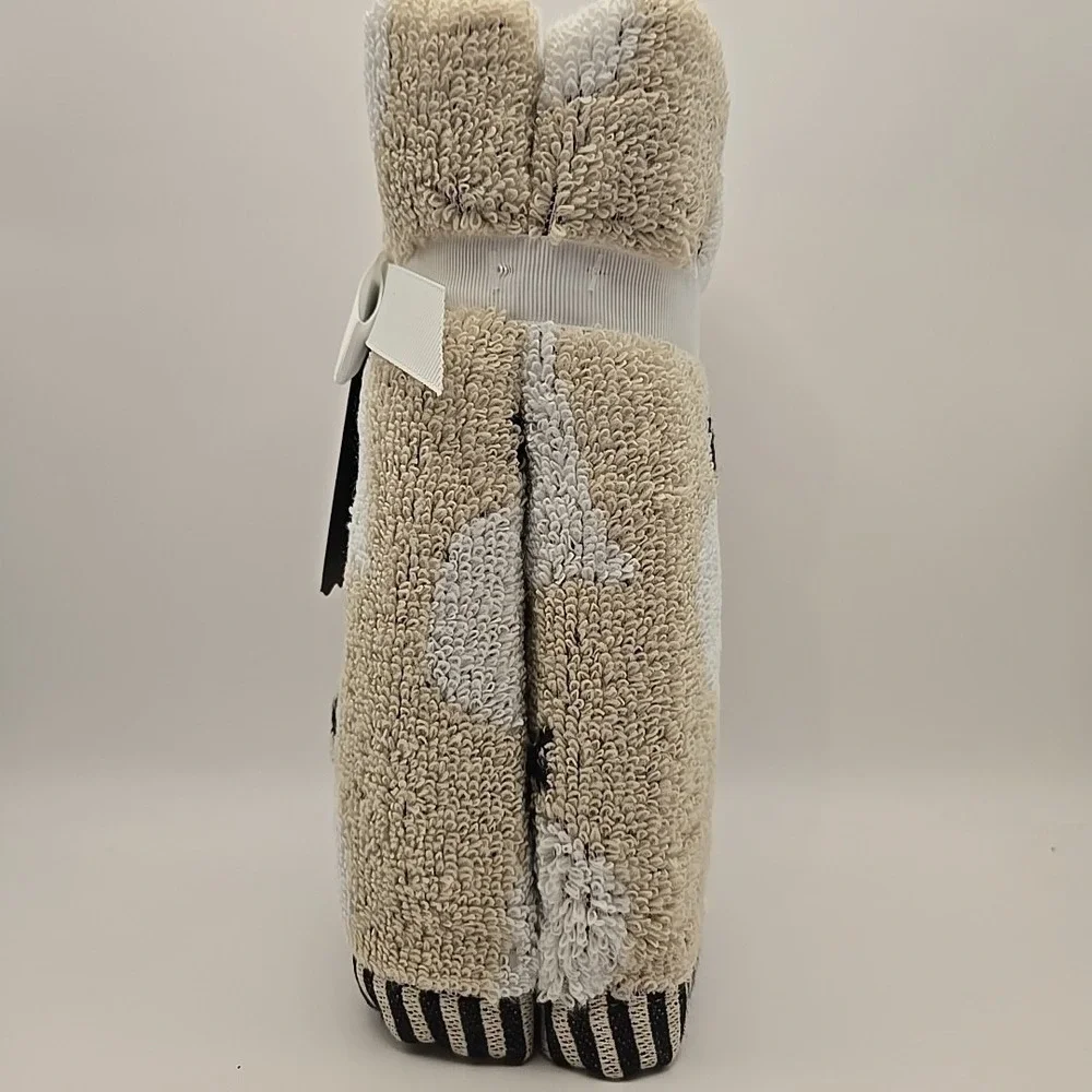 Plush Ghost & Pumpkin Hand Towels - Beige
